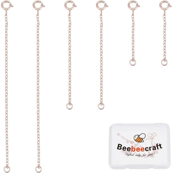 1 Box 6Pcs Necklace Extender 925 Sterling Silver Jewelry Chain Extenders