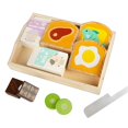 thumbnail image 4 of 1 piece of Qieqiele Early Education Educational Wooden Children's Breakfast Simulation Toast Set Baby Play House Kitchen, Early Childhood Fun Tabletop, 4 of 4