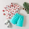 thumbnail image 2 of Toddler Outfits Boys Short Sleeve Pineapple Prints T Shirt Tops Shorts Child Kids Gentleman Outfits Boy Baby Clothes White 18 Months-24 Months, 2 of 7