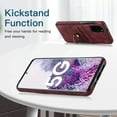thumbnail image 3 of Fit for Samsung Galaxy S20 Plus Case Card Pocket 360° Rotatable Ring Holder Kickstand, Shockproof Drop Resistant PU Leather Soft TPU Back Protective Phone Case For Samsung Galaxy S20 Plus, Winered, 3 of 8