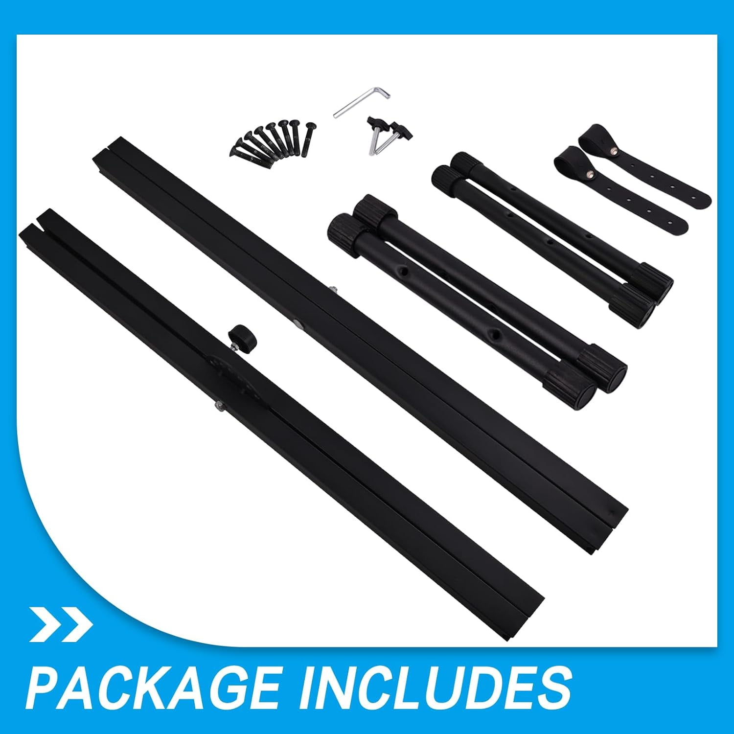 Piano Keyboard Stand and Bench Set, Double-X Keyboard Stand Adjustable Digital Piano Stand with Lockable Straps, (Piano Keyboard Stand x 1, Piano Bench x 1), Black