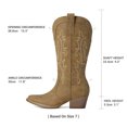 thumbnail image 2 of DREAM PAIRS Women's Western Cowboy Cowgirl Boots Square Toe Embroidery Mid Calf Booties, 2 of 8