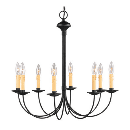 

Chandeliers 8 Light Heritage With Black size 24 in 480 Watts - World of Crystal