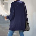 thumbnail image 3 of HAPIMO Rollbacks Stylish Cable Knit Dual Pocket Cardigan Long Ankle Length Floor Length Trending Maxi Cardigans for Women Teen Girls Clothes Dark Blue Free, 3 of 8