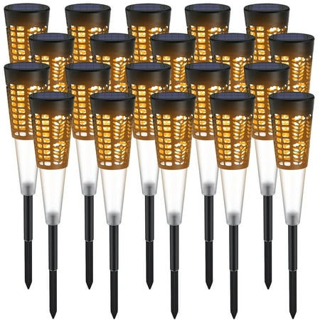 

(20 Pack) LED Solar Power Path Torch Light Lighting Yard Lamp Dusk to Dawn Auto On/Off Security Torch Light for Garden Patio Deck Yard Driveway