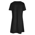thumbnail image 4 of HXWCHs Robe à Col Rond Robe d'Été Décontractée pour Femmes Tenue à Col Rond Couleur Unie Confortable Respirante Élégante avec Leggings Noir G, 4 of 5