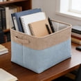 thumbnail image 6 of Foldable Fabric Storage Bin - Large-Capacity Organizer for Clothes/Toys/Gifts, Soft Collapsible Storage Basket for Home Use, Durable Washable Fabric with Reinforced Handles, 15*11*9in, Blue, 6 of 7