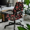 thumbnail image 2 of Renewold Poinsettia Flower Candy Cane Office Chair Cover Universal Stretch Desk Chair Cover with Elastic Bottom Removable Office Computer Chair Protector for Christmas Home Decor, S, 2 of 7