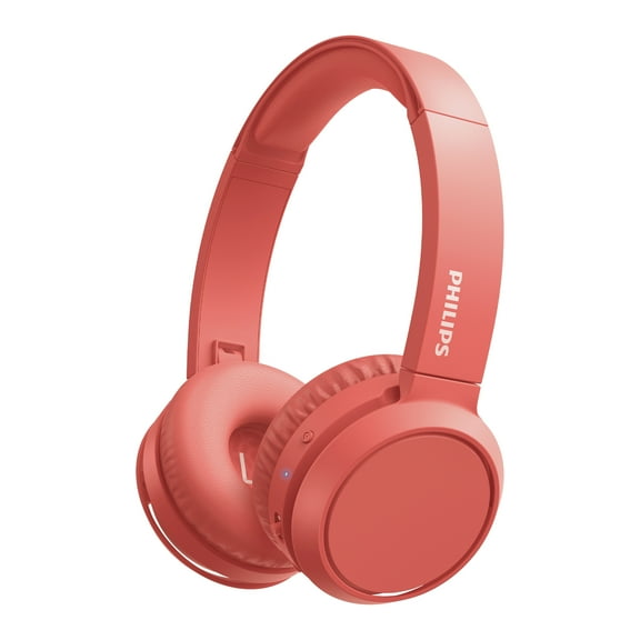 Philips H4205 on-Ear Wireless Headphones with 32mm Drivers and BASS Boost on-Demand, Red