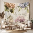 thumbnail image 2 of Spring Hydrangea Floral Tapestry for Bedroom Wall Hanging Tapestry, Vintage Botanical Flowers Ceiling Backdrop Tapestries Poster Blanket Wall Decor for Teens Room Living Room Dorm 59" x 79", 2 of 8
