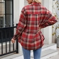 thumbnail image 6 of Snoarin Women Shirts Casual Lapel Button Pocket Plaid Long Sleeved Shirt Top Jacket S-2XL, 6 of 6