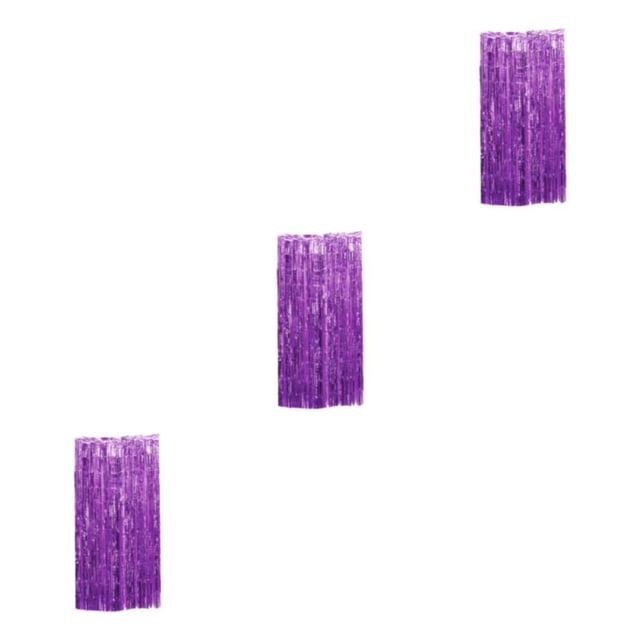 Maytalsory Rideau à Franges Sécurisé pour les Doigts pour Toile de Fond d'Anniversaire Personnalisée Rideau en Feuille de Lustre Violet 3ensemble