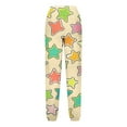 thumbnail image 7 of Riecok Jogger Sweatpants for Girls Waisted Drawstring with Pockets Printing Casual Trackpants Beige 5 Years, 7 of 7