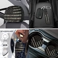 thumbnail image 4 of Uorisanigo Car Seat Cover Sets Full Set, Camo American Flag with Steering Wheel Cover Seat Belt Pad Armrest Protector Head Rest Covers Gear Shift & Handbrake Covers Car Coasters Key Chain Universal, 4 of 7