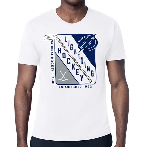Men's Starter White Tampa Bay Lightning Shield Graphic T-Shirt