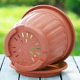 thumbnail image 4 of Plant Pots,Flower Pots with Drainage Hole & Saucer,Indoor Roman Architectural Style Flower Pot,For And Growing Plants,Flowers,Tall Indoor Pots,And Rearranging Garden Or Home Decor,Sky Blue, 4 of 9