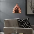 thumbnail image 5 of Modway Dimple 7" Bell Shaped Metal Pendant Lamp in Rose Gold and Black, 5 of 5