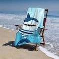 thumbnail image 6 of GooTPa Cartoon Shark Design Beach Towel, Oversized Microfiber Beach Towel Lightweight Quick Dry Towels for Women Men Pool Beach Camping Travel Family Vacation Essentials Adults Gift - 30x60 in, 6 of 7