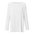 thumbnail image 5 of Tunic Blouses for Women Long Sleeve Fall Solid Color Basic Round Neck T-Shirts Loose Fit Casual Flowy Blouses 2023, 5 of 5