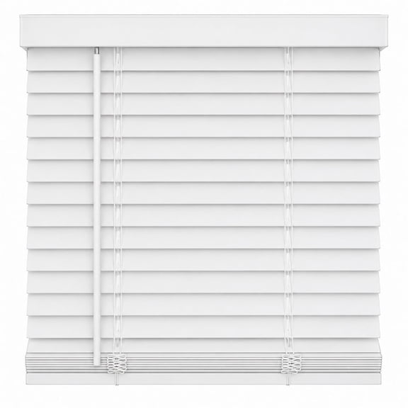 Chicology White Cordless Room Darkening Faux Wood Blinds, 2 in. Slats, 12"W X 48"H