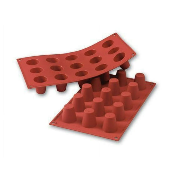 Silikomart Professional Silicone Bakeware: Dariole Baba 1 Oz, 1.38" Dia x 1.5" High, 15 Cavities