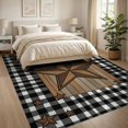 thumbnail image 3 of ODIKA 8'x10' Washable Area Rug Non-Slip Chair-Friendly Mat Plank Plaid Frame Retro Panel Farmhouse Border Motif Door Vintage Refined for Dining Room, Large Office, Lounge, 3 of 7