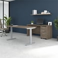 thumbnail image 4 of Pemberly Row Ensemble de Bureau Debout Réglable en Bois d'Ingénierie 60W en Hickory Moderne, 4 of 6