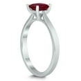thumbnail image 2 of SZUL Women's Square Princess Cut 5MM Ruby Solitaire Ring in 10K White Gold, 2 of 4