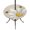 Off-White, Yellow, Green, variant on Round Outdoor Tablecloth with Umbrella Hole and Zipper, Yellow Daisy Rustic Tablecloth with Elastic Waterproof, Black Pastoral Flowers Honeybees Patio Table Covers for 31" - 35" Picnic Pool Tables