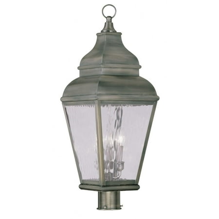 Livex Lighting - Exeter - 3 Light Outdoor Post Top Lantern in Farmhouse Style -