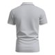 thumbnail image 5 of Blusa y camisa de manga corta con cuello vuelto para hombre, informal, lisa, de manga corta, con botones y cuello vuelto, de poliéster., 5 of 8