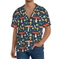 thumbnail image 2 of Picia Colorful Mushrooms Men's Linen Shirts Short Sleeve Cuban Beach Shirts Casual Shirts Button Down Shirt for Men Beach Summer Wedding Shirt-X-Large, 2 of 7