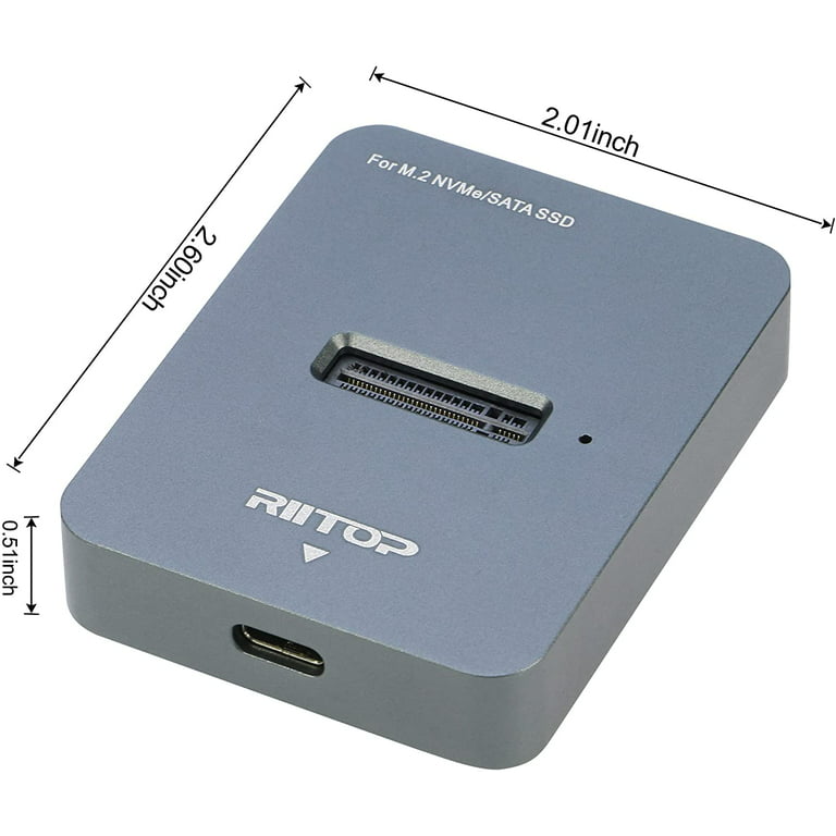  M.2 to USB Adapter, RIITOP NVMe to USB 3.1 Reader Card  Compatible with Both NVMe (PCI-e) M Key SSD & (B+M Key SATA Based) NGFF SSD  : Electronics