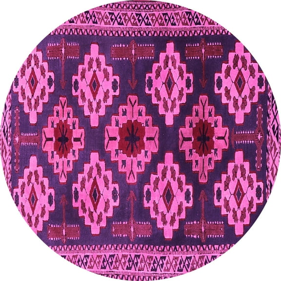 Ahgly Company Indoor Round Persian Pink Traditional Area Rugs, 8' Round