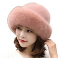 thumbnail image 2 of CKLC Faux Fur Trimmed Winter Fashion Hat for Women Fashionable Outdoor Warm Hats Christmas Gift(Pink）, 2 of 2