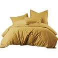 thumbnail image 3 of Full Size Super Soft Microfiber Mustard Yellow Duvet Cover 3 Pieces Solid, 3 of 7