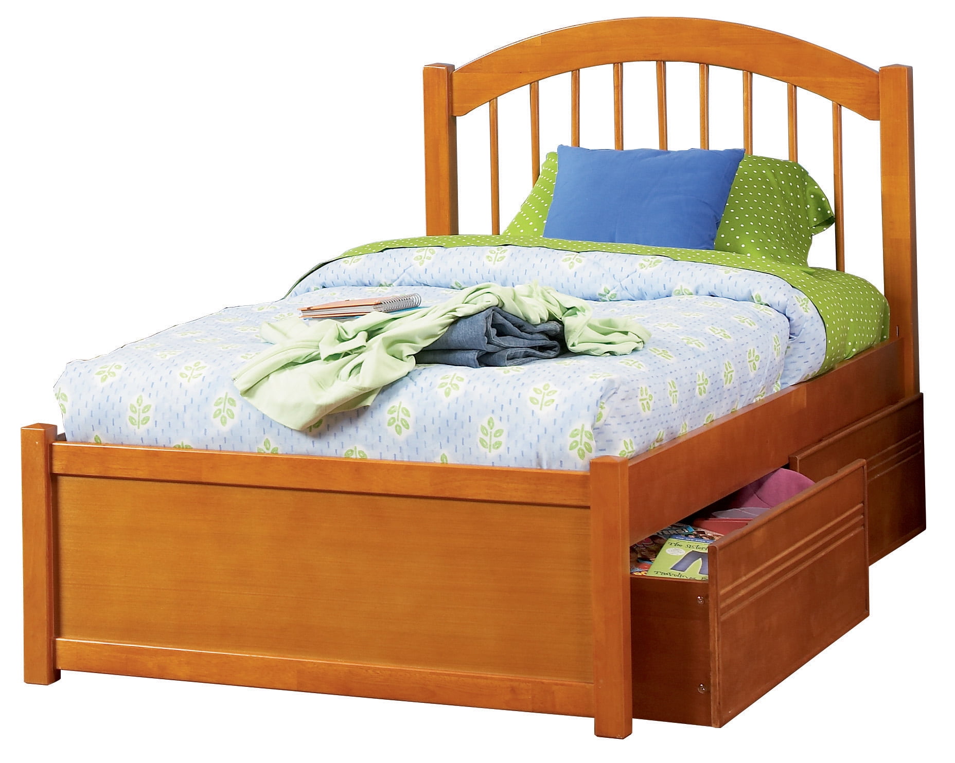Windsor Twin XL Platform Bed with Flat Panel Footboard with 2 Urban Bed