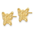 thumbnail image 2 of Auriga 14k Yellow Gold Butterfly Stud Earrings for Women(L- 10mm, W- 10mm), 2 of 6