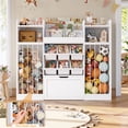 thumbnail image 3 of Homfa Toy Storage Organizer with Stuffed Animal Storage & Drawer, 3-in-1 Kids Bookshelf with Cubes, Racks & 6 Toy Bins for Playroom Kids Room, White, 3 of 7