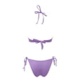 thumbnail image 6 of WAYUTE One Piece Swimsuit Women Solid Color Tie Side Monokini Bikini Rash Guard Trendy Beach Pool Tummy Control Swimwear, 6 of 6