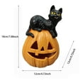 thumbnail image 3 of ZMKIAG Halloween Pumpkin Black Cat Figurine Resin Decor – Cute & Spooky Indoor/Outdoor Tabletop Decoration – Perfect for Porch, Mantel, Or Party Centerpiece – Durable & Weatherproof, 3 of 8