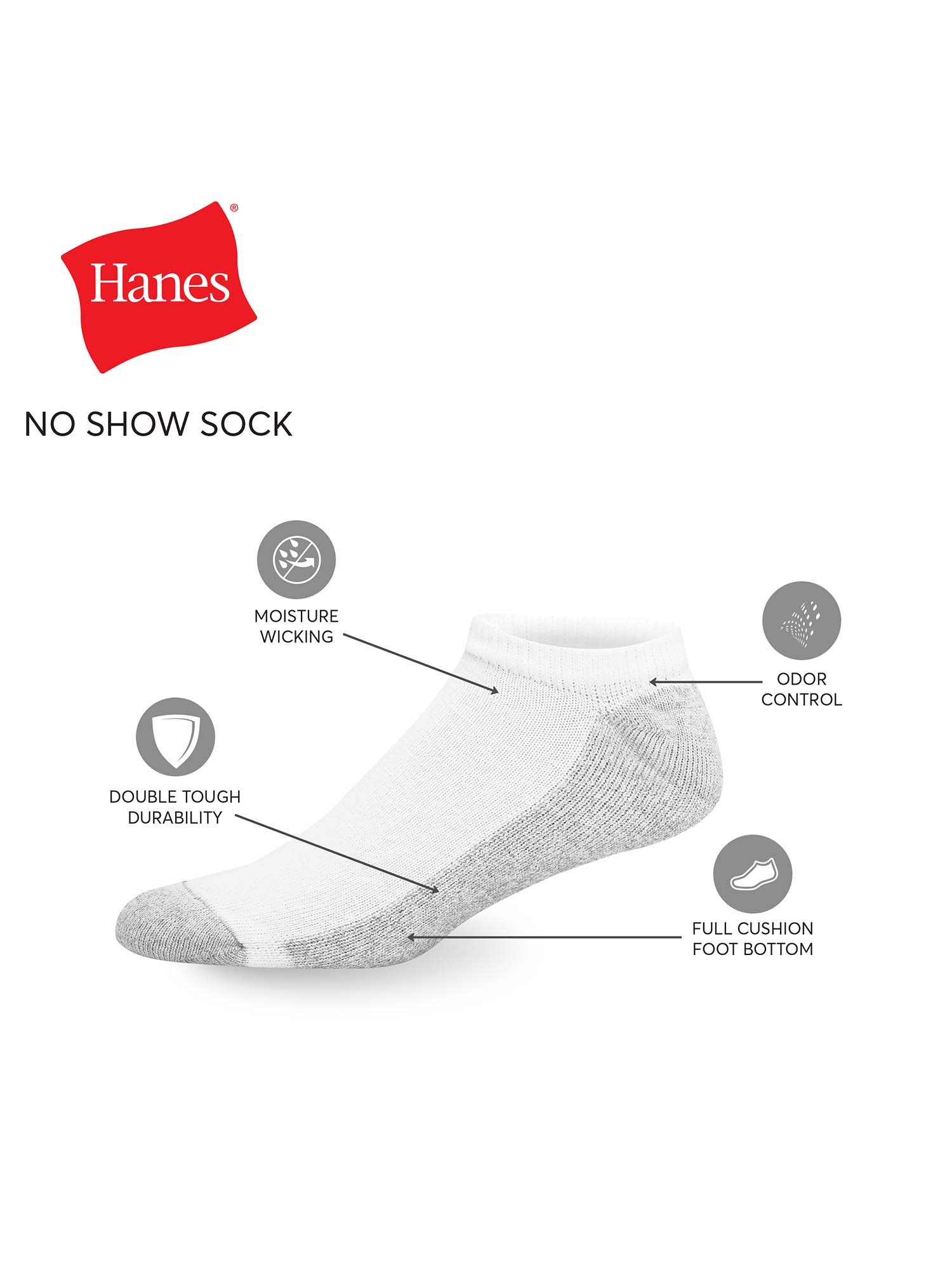 Hanes Calzini Ragazzo – Confezione Da 12 Paia – Caviglia Imbottita E No Show – Doppia Resistenza – Cool Comfort