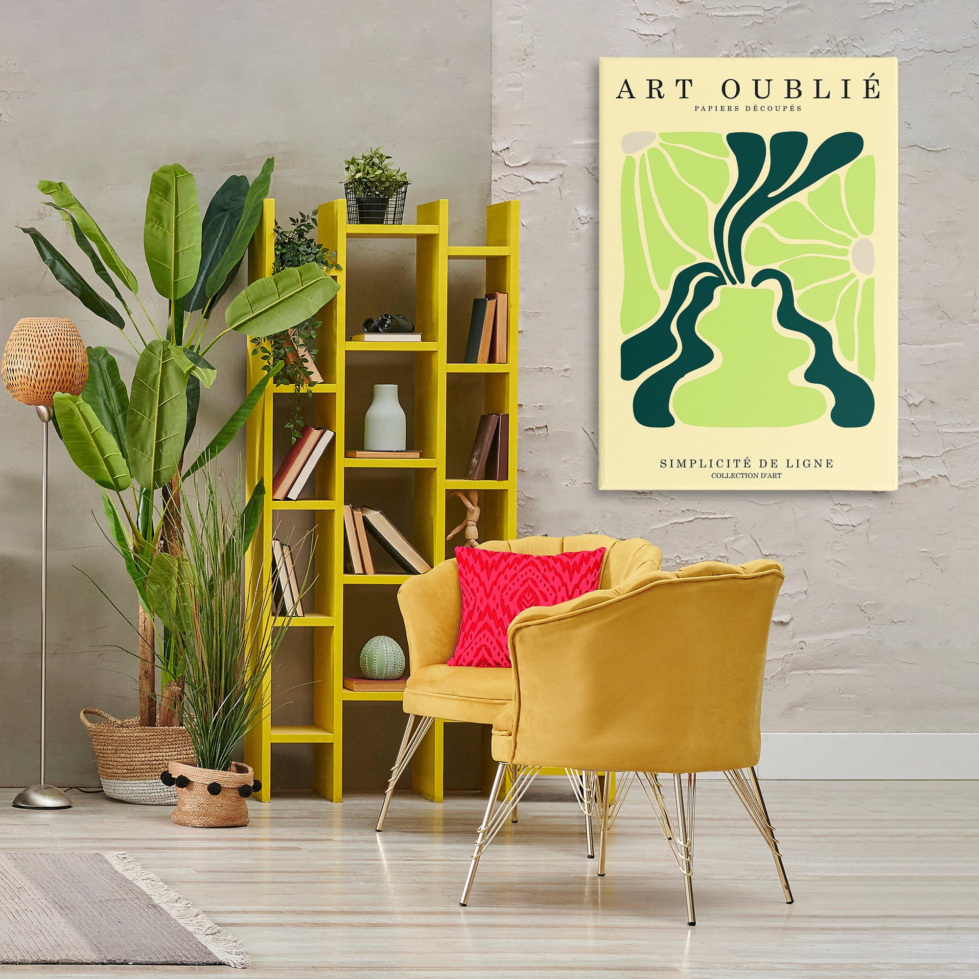 Stupell Industries French Floral Poster Typography Painting Gallery Wrapped Canvas Art Print Wall Art, 30 x 45