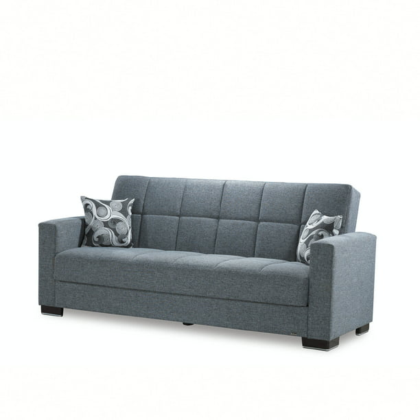 Ottomanson Armada Fabric Upholstery Sofa Sleeper Bed With Storage Gray Walmart Com Walmart Com