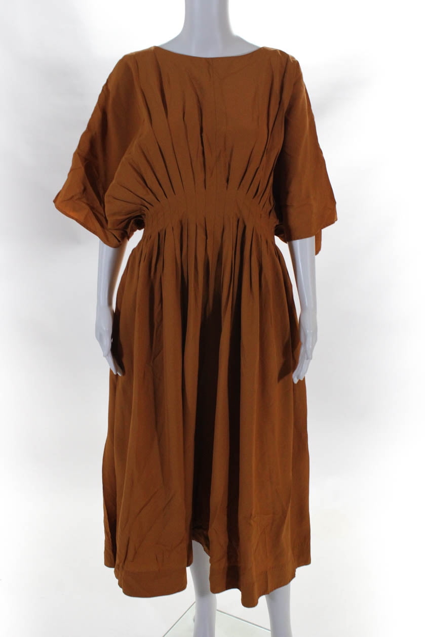 amber pleated dress