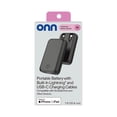 thumbnail image 5 of Onn 10,000 mAh Portable Powerbank with Built-in USB-C And Lighting Cables, Fast Charge, LED Readout, MFI Certified, Black, 5 of 8