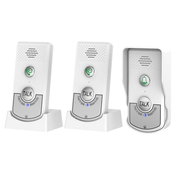 Timbre de puerta con intercomunicador inalámbrico resistente al agua (blanco 1 a 2)