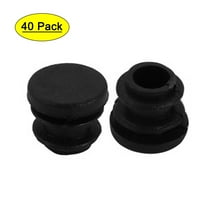40pcs 16mm Diameter Tube Insert Chair Leg Cap Round Black Plastic Tubing Plug