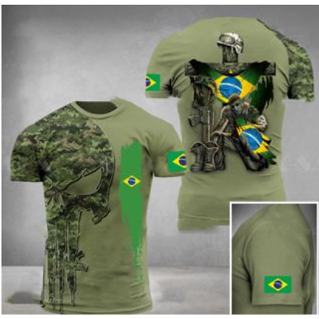 t-shirt à Imprimé Drapeau Français 3d, Procédé flexible, Style de Rue, Manches Courtes, Haut pour Homme