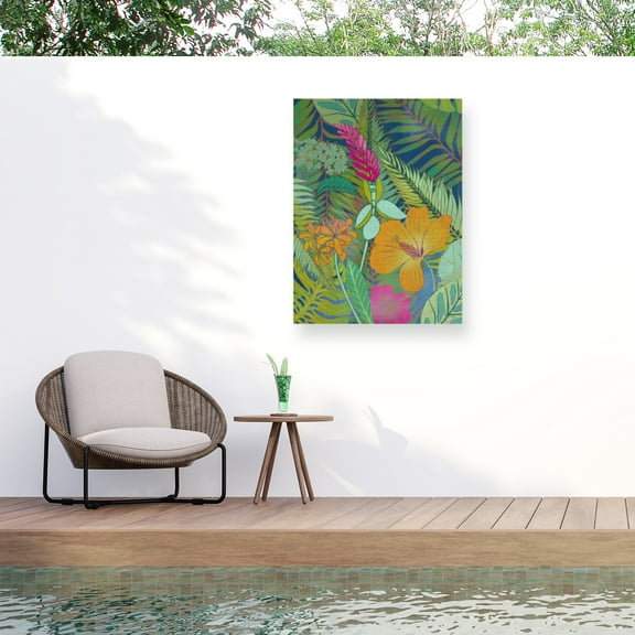 Chariklia Zarris 'Tropical Tapestry II' Outdoor Canvas 19x19